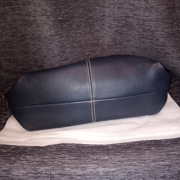 Dooney & Bourke Dark Blue and Brown Hobo Bag - Picture 6 of 9